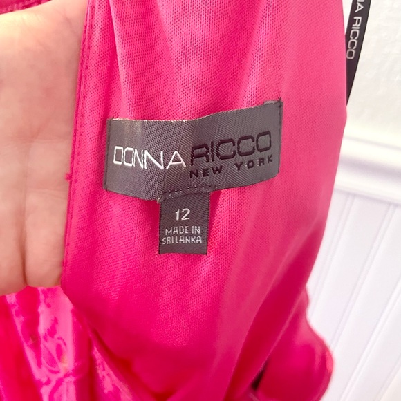 NWT Donna Ricco Halter Midi Dress - Fuchsia- Size 12 - Picture 7 of 10